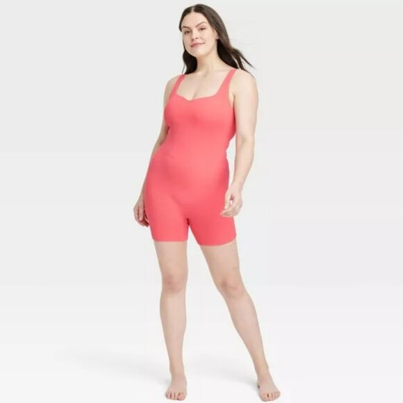 Women's NWT All In Motion Brushed Sculpt Rib Short Active Bodysuit Size XXL - Picture 1 of 5